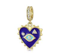 ZUOHUI Dijes de corazón de ojo de diablo de plata de ley 925 for mujer, for pulsera Pandora, fabricación de joyas DIY(PD0713)