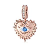 ZUOHUI Dijes de corazón de ojo de diablo de plata de ley 925 for mujer, for pulsera Pandora, fabricación de joyas DIY(PD0714)