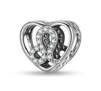 ZUOHUI Dijes de corazón de plata de ley 925 for mujer, con los 12 signos del zodiaco, for pulsera Pandora, ideal como regalo for hacer joyas, for esposa, hija o for ti misma.(Leo)