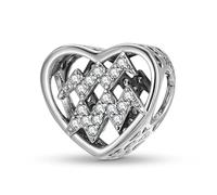 ZUOHUI Dijes de corazón de plata de ley 925 for mujer, con los 12 signos del zodiaco, for pulsera Pandora, ideal como regalo for hacer joyas, for esposa, hija o for ti misma.(Aquarius)