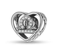 ZUOHUI Dijes de corazón de plata de ley 925 for mujer, con los 12 signos del zodiaco, for pulsera Pandora, ideal como regalo for hacer joyas, for esposa, hija o for ti misma.(Libra)