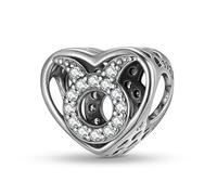 ZUOHUI Dijes de corazón de plata de ley 925 for mujer, con los 12 signos del zodiaco, for pulsera Pandora, ideal como regalo for hacer joyas, for esposa, hija o for ti misma.(Taurus)