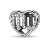 ZUOHUI Dijes de corazón de plata de ley 925 for mujer, con los 12 signos del zodiaco, for pulsera Pandora, ideal como regalo for hacer joyas, for esposa, hija o for ti misma.(Scorpio)