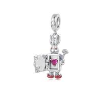 ZUOHUI Dijes de cuento de hadas de cobre chapado en platino for mujer, fabricación de joyas DIY, cuentas de taza de té de unicornio Castillo for pulseras Pandora(Rabbit Soldier YIC190)