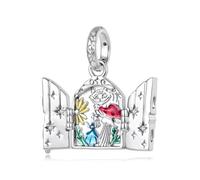 ZUOHUI Dijes de cuento de hadas de cobre chapado en platino for mujer, fabricación de joyas DIY, cuentas de taza de té de unicornio Castillo for pulseras Pandora(Might and Magic YIC186)