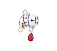 ZUOHUI Dijes de cuento de hadas de cobre chapado en platino for mujer, fabricación de joyas DIY, cuentas de taza de té de unicornio Castillo for pulseras Pandora(Magic Teacup YIC191)