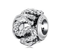 ZUOHUI Dijes de dragón y fénix en plata de ley S925 - Cuentas DIY de mitología china compatibles con Pandora, Biagi, Troll y Chamilia | Joyería cultural hipoalergénica(SCC3079)