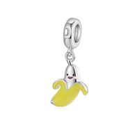 ZUOHUI Dijes de frutas de plata de ley S925, cuentas de aguacate, plátano y fresa DIY for pulseras, regalos de joyería for mujer (4 estilos)(SCC3263)