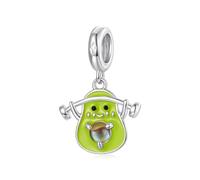 ZUOHUI Dijes de frutas de plata de ley S925, cuentas de aguacate, plátano y fresa DIY for pulseras, regalos de joyería for mujer (4 estilos)(SCC3262)