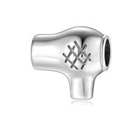 ZUOHUI Dijes de peine y tijeras for secador de pelo de plata de ley 925 for mujer, ideales for pulseras Pandora y bisutería DIY.(PC0513)