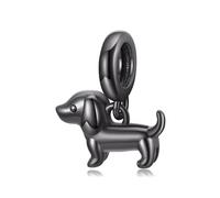 ZUOHUI Dijes de perro salchicha de plata de ley 925 for mujer, ideales for pulseras Pandora, for hacer joyas DIY.(SCC3109)