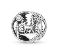 ZUOHUI Dijes huecos de Timberwolves en plata de ley S925 for mujer, compatibles con pulseras y collares Pandora, Biagi, Troll y Chamilia.