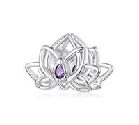 ZUOHUI Exquisito dije de cuentas de loto en 3D, platino chapado en cobre for pulseras, collares y llaveros de bricolaje, regalo for mujeres (1,1 x 1,5 cm)