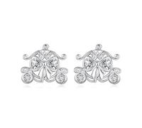 ZUOHUI Pendientes de carruaje de calabaza góticos de plata de ley S925 for mujer: diseño vintage de cuento de hadas, con simbolismo de amuleto de la suerte, for uso diario, fiestas y regalos.