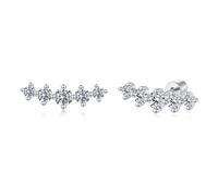 ZUOHUI Pendientes unisex 925 Plata Esterlina Moissanita con cierre de rosca