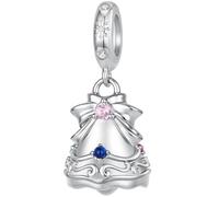ZUOHUI Plata 925 Fiesta Campana Guirnalda Charm for Pandora | Compatible con Troll Biagi Chamilia esmalte árbol oso DIY regalo Colgante Cumpleaños San Valentín Navidad
