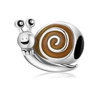 ZUOHUI Plata de ley 925 lindo Sr.Caracol regalo de abalorio para mujer niña compatible con Pandora Troll Chamilia Charm pulsera y collares