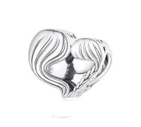 ZUOHUI Platinum-Plated Copper Mother Daughter Charm for DIY Bracelets, Keychains - Matching Family Keepsake Gift for Mom, Daughter, Sister (1.1x1.25cm)