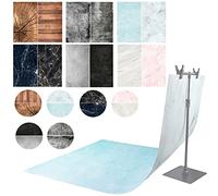 ZUOMIDIE Photography Background 6 Pieces 57 x 88 cm 2 in 1 Food Flat Lay Table Top Double Sided Backgrounds for Gourmet, Cosmetics,Tableware, Blogger Online Shops Product Photography(B)