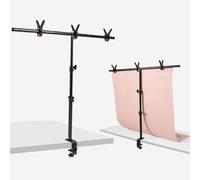 ZUOMIDIE Soporte de fondo de mesa para fotografía pequeño de 3 x 3.3 pies, kit de soporte ajustable para telón de fondo con abrazaderas en C, soporte de fondo con 3 abrazaderas, soporte de telón de