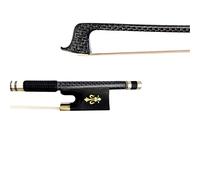 ZUOMU 1pcs Professional De Seda Plateada Grid Trenzada Fibra De Carbono 4/4 Arco De Violín, Cola De Caballo Blanca Horeal Arco violín tamaño completo (Color : Style 2)