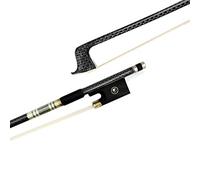 ZUOMU 1pcs Professional De Seda Plateada Grid Trenzada Fibra De Carbono 4/4 Arco De Violín, Cola De Caballo Blanca Horeal Arco violín tamaño completo (Color : Style 1)