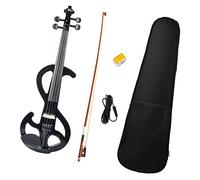 ZUOMU Kit De Violín Eléctrico 4/4 Con Arco De Madera De Brasil + Colofonia + Puente + Cable De Audio + Estuche De Lona Juego De Violín Violón Set