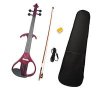 ZUOMU Violín eléctrico para diestros, tamaño 4/4, Juego de violín eléctrico silencioso con Arco de Madera de Brasil, colofonia Violón Set