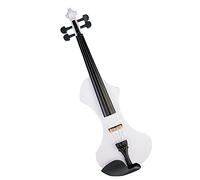 ZUOMU Violín Eléctrico, Violín De Madera Maciza Tallado A Mano, Violín De Tamaño Completo 4/4 Con Estuche, Arco, Cable De Audio Violón Set (Color : White)