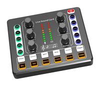 zuousxbs Mezclador De Sonido Profesional con Tarjeta Sonido En Efectos Cambio Voz Y Equipo Estudio Cambio Voz para Transmisión Grabación Profesional