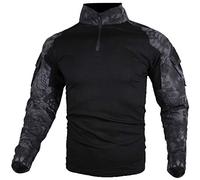zuoxiangru Camiseta de Combate táctica para Hombres, Camisa Transpirable Ripstop para Caza Militar Airsoft (Hm, EU XL=Tag 3XL)