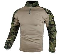 zuoxiangru Camiseta de Combate táctica para Hombres, Camisa Transpirable Ripstop para Caza Militar Airsoft (CP, EU XL=Tag 3XL)