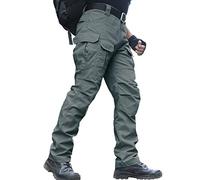 zuoxiangru Pantalones Resistentes al Agua para Hombres Pantalones de Trabajo de Carga Militar de Combate táctico de Ajuste Relajado con Bolsillo múltiple (#56 Gris Verde, Tag XL)