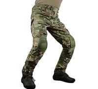 zuoxiangru Pantalones tácticos multicámara para Hombres Multi-Bolsillos Camuflaje Militar Pantalones de Caza de Combate Airsoft al Aire Libre con Rodilleras (CP, Tag 30)