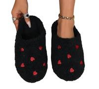 ZuoXun Pantuflas de invierno para mujer, con forma de corazón, suela suave, zapatillas de interior