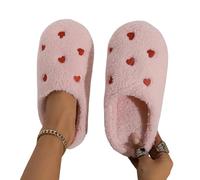 ZuoXun Pantuflas de invierno para mujer, con forma de corazón, suela suave, zapatillas de interior