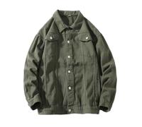 ZUOYIMEI Men Vintage Jacket All-Match Trend Men Jacket Youth Hip Hop Handsome Men Casual Jacket Lose Mode Temperament Men Denim Jacket J-Army Green XL