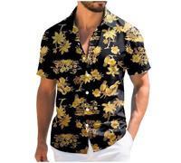 Zuoyue - Camisa de lino para hombre, manga corta, secado rápido, transpirable, camiseta de lino para hombre, manga corta, algodón, ideal para la oficina y salidas casuales, A-le negro, XXL