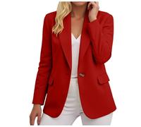 Zuoyue Chaqueta Blazer Mujer Casual Blazer Mujer Clásico para Oficina Trabajo Tardes Casual Manga Larga Blazers de Trabajo Chaqueta Chaqueta Ropa Mujer, Rojo #2, XXXL