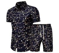 Zuoyue - Conjunto de pantalones cortos de chándal para hombre, conjuntos de deporte, para correr, holgado, informal, playa, chándales casuales, 2 piezas, pantalones para uso diario, A-le negro, XL