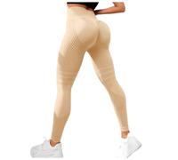 Zuoyue Leggins 3D Anticelulitico, Leggins Anticeluliticos Mujer, Anticelulitis Leggings Mujer Push Up, Compresión 3D Leggings para Yoga Fitness Leggings (Beige, S)