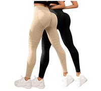Zuoyue Leggins 3D Anticelulitico, Leggins Anticeluliticos Mujer, Anticelulitis Leggings Mujer Push Up, Compresión 3D Leggings para Yoga Fitness Leggings (2PC-Beige, L)
