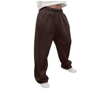 Zuoyue - Pantalón de correr para hombre, cintura elástica, para hombre, ligero, color liso, con cordón y bolsillos, para hombre, Brun-a, M