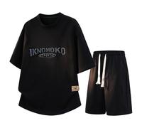 Zuoyue set verano hombre chándal deportivo camiseta manga conjuntos correr hombres casual transpirable holgada conjuntos correr 2 piezas camisa manga corta y pantalones cortos para ocio salida, A-le