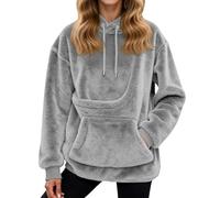 Zuoyue - Sudadera con capucha para mujer, con bolsillo canguro, suave, cómodo, manga larga, informal, para perro, gato, para tu look diario, tus paseos y tus momentos relajantes, Grey-2., S