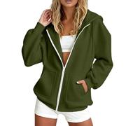 Zuoyue Sudadera con capucha para mujer con cremallera informal cómoda con cremallera para mujer, con bolsillos de canguro para diario, descanso en casa, movimiento y citas, B-ag, S