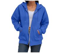 Zuoyue - Sudadera con capucha para mujer, con cremallera, informal, cómodo, con capucha, para uso diario, para otoño, invierno, ocio, deporte, relajación y vida cotidiana, B-light morado, S