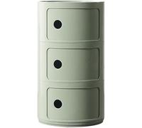 ZUOZHE Mesa de Noche Redonda Vertical con cajones, Muebles de Almacenamiento de 2/3/4 Niveles, Mesa de Noche con Puerta corredera, mesita Decorativa móvil(Matcha Green,3 Tier)