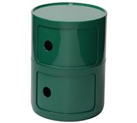 ZUOZHE Mesa de Noche Redonda Vertical con cajones, Muebles de Almacenamiento de 2/3/4 Niveles, Mesa de Noche con Puerta corredera, mesita Decorativa móvil(Medieval Green,2 Tier)