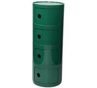 ZUOZHE Mesa de Noche Redonda Vertical con cajones, Muebles de Almacenamiento de 2/3/4 Niveles, Mesa de Noche con Puerta corredera, mesita Decorativa móvil(Medieval Green,4 Tier)